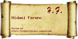 Hidasi Ferenc névjegykártya