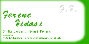 ferenc hidasi business card